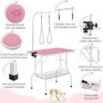 Yaheetech 36'' Adjustable Dog Grooming Table - Pink