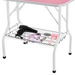 Yaheetech 36'' Adjustable Dog Grooming Table - Pink