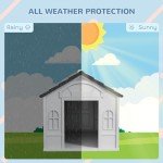 Weather-Resistant Plastic Dog House for Medium Dogs