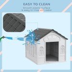 Weather-Resistant Plastic Dog House for Medium Dogs
