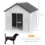 Weather-Resistant Plastic Dog House for Medium Dogs