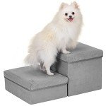 DREAMSOULE 2-Step Extra Wide Dog Stairs - Grey