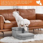 DREAMSOULE 2-Step Extra Wide Dog Stairs - Grey