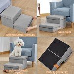 DREAMSOULE 2-Step Extra Wide Dog Stairs - Grey