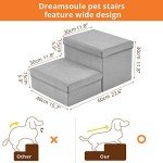 DREAMSOULE 2-Step Extra Wide Dog Stairs - Grey