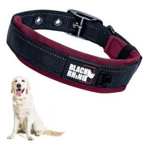 Black Rhino Comfort Dog Collar - Medium Black