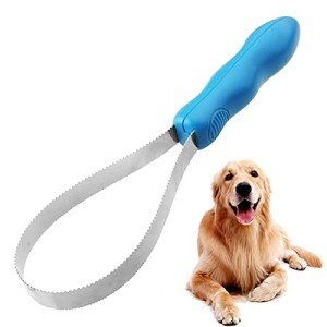 Double-Sided Dog Deshedding Brush with Stainless Steel Blade