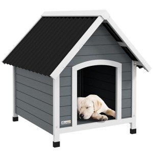 Elevated Wooden Dog House for Small to Medium Dogs