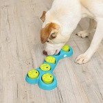 Interactive Dog Puzzle Treat Dispenser - Blue/Green