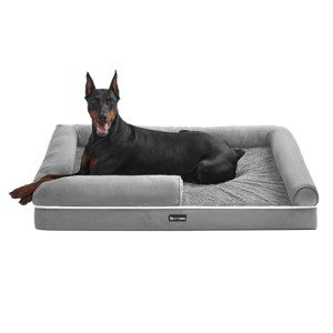 Orthopedic Dog Bed with Soft Padding, Light Grey