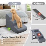 3-Step Dog Stairs for Small Pets - Grey