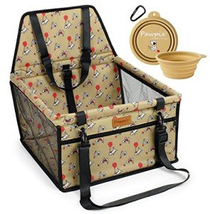Pawpiz Small Dog Car Seat with Travel Bowl