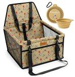 Pawpiz Small Dog Car Seat with Travel Bowl
