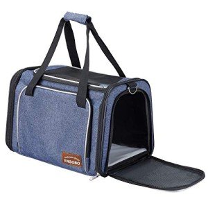 Denim Pet Carrier Bag for Cats and Small Dogs