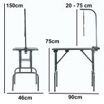 KCT Folding Dog Grooming Table with Adjustable Arm