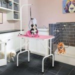 Foldable 32" Dog Grooming Table with Adjustable Arm