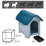 Lanco Small Dog Kennel with Toilet, Blue/White