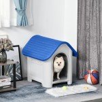Lanco Small Dog Kennel with Toilet, Blue/White