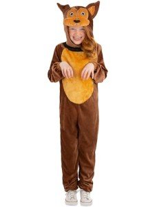Brown Dog Costume with Hooded Jumpsuit for Kids