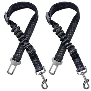 2 Pack Black Dog Seat Belts for Cars
