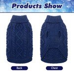 BINGPET Classic Turtleneck Cable Knit Dog Sweater