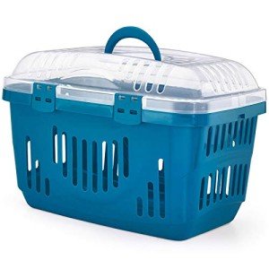 Blue & Transparent Portable Pet Carrier for Dogs