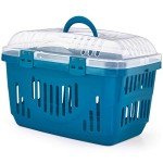 Blue & Transparent Portable Pet Carrier for Dogs