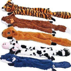 SHARLOVY 5 Pack Squeaky Plush Dog Toys