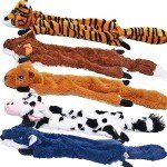SHARLOVY 5 Pack Squeaky Plush Dog Toys