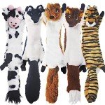 SHARLOVY 5 Pack Squeaky Plush Dog Toys