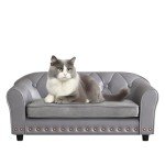 Luxury PU Leather Dog Sofa Chair in Grey