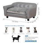 Luxury PU Leather Dog Sofa Chair in Grey