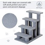 PawHut 4-Step Pet Stairs for Dogs and Cats