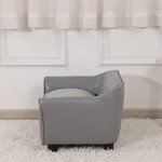 Luxury PU Leather Dog Sofa Chair in Grey