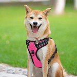 PoyPet Reflective No Pull Dog Harness, Hot Pink