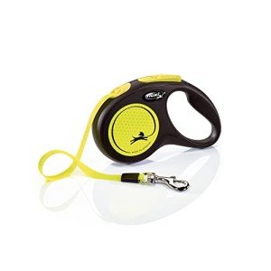 Neon Yellow 5m Retractable Dog Leash for Small Dogs