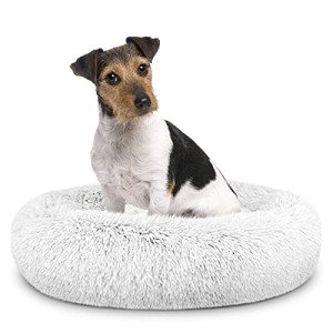 Calming Plush Donut Dog Bed for Medium Dogs