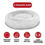 Calming Plush Donut Dog Bed for Medium Dogs