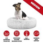 Calming Plush Donut Dog Bed for Medium Dogs
