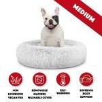 Calming Plush Donut Dog Bed for Medium Dogs