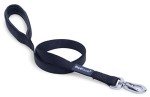 Padded Nylon Dog Lead in Black – Medium Size