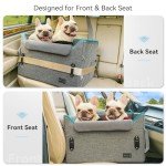 Medium Dog Car Seat with Safety Leashes - Grey