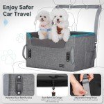 Medium Dog Car Seat with Safety Leashes - Grey