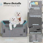 Medium Dog Car Seat with Safety Leashes - Grey