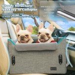 Medium Dog Car Seat with Safety Leashes - Grey