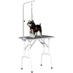 Foldable 32" Dog Grooming Table with Adjustable Arm