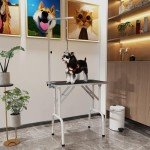 Foldable 32" Dog Grooming Table with Adjustable Arm
