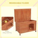 Elevated Wooden Dog Kennel with Removable Floor