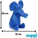 Zappi Co Blue Elephant Squeaky Plush Dog Toy