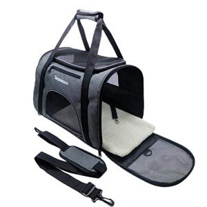 Tecageaon Airline Approved Soft Pet Carrier - Grey